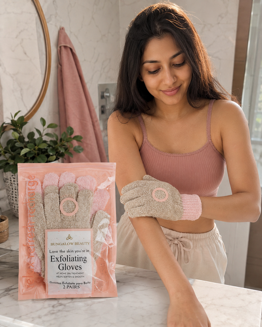 Exfoliating Gloves for Body {Pink and Brown}