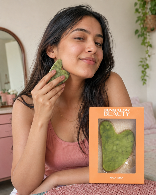 Bungalow Beauty Gua Sha Facial Massage Tool, Green Jade