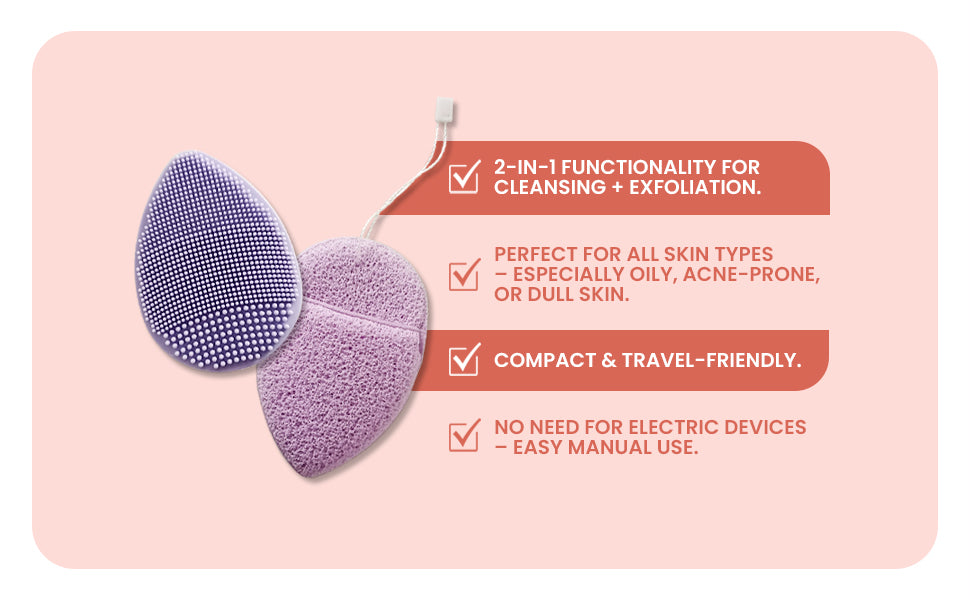 BUNGALOW BEAUTY Facial Exfoliator Duo – Konjac Sponge