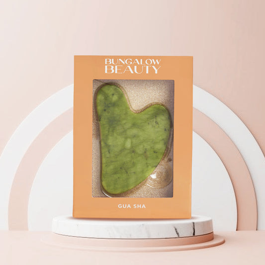 Bungalow Beauty Gua Sha Facial Massage Tool, Green Jade