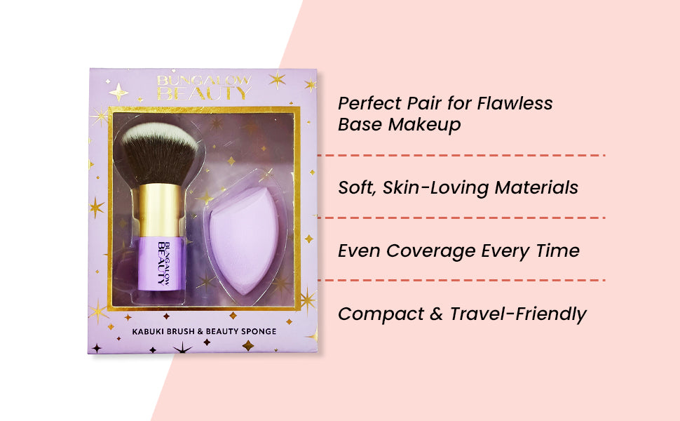Premium Kabuki Brush & Blender Set  (Purple)